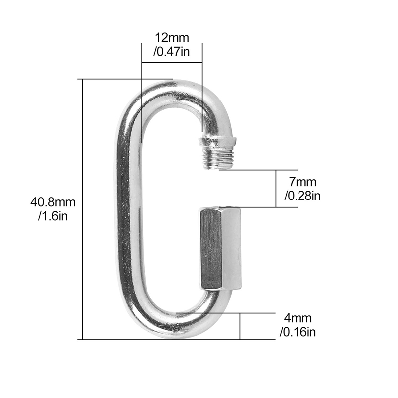 12 Pcs Quick Link 4MM Stainles - Carabiner Locking D ulasan dan harga