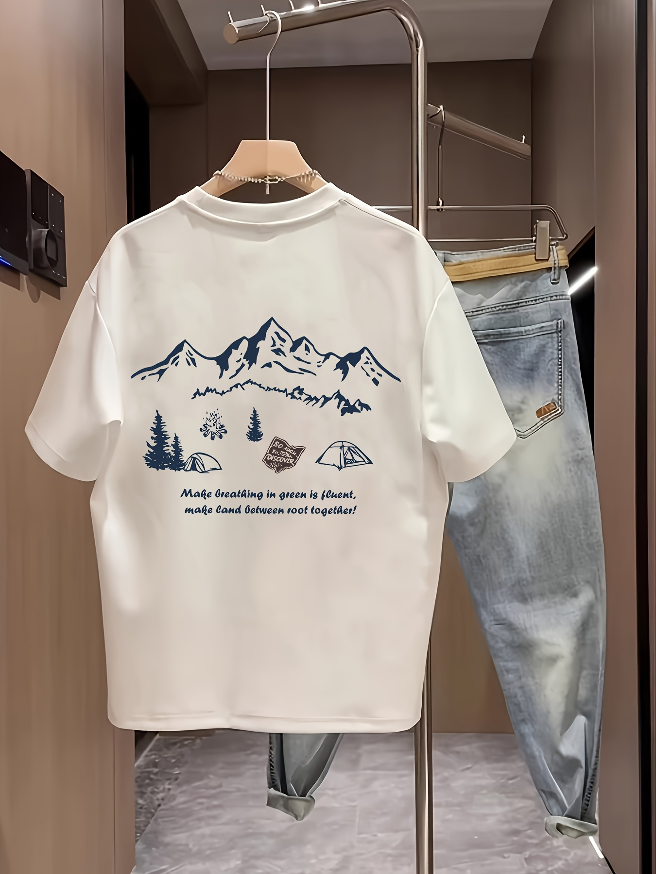 Men's 100% Cotton Casual Short - Outdoor Adventure Quotes ulasan dan harga