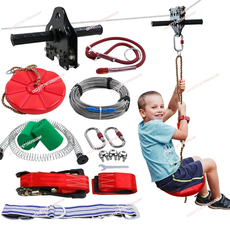 Kids Zipline Kit Steel Cable H - Outdoor Adventure Ziplines & Waterfall ulasan dan harga