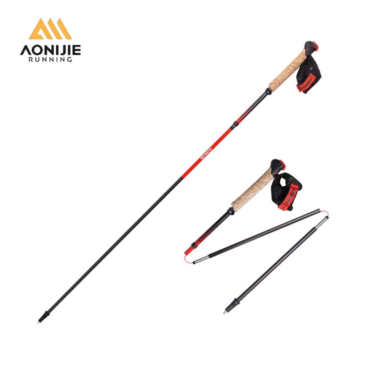 2 Pcs AONIJIE E4212 E4218 Fold - Trekking Pole Carbon ulasan dan harga