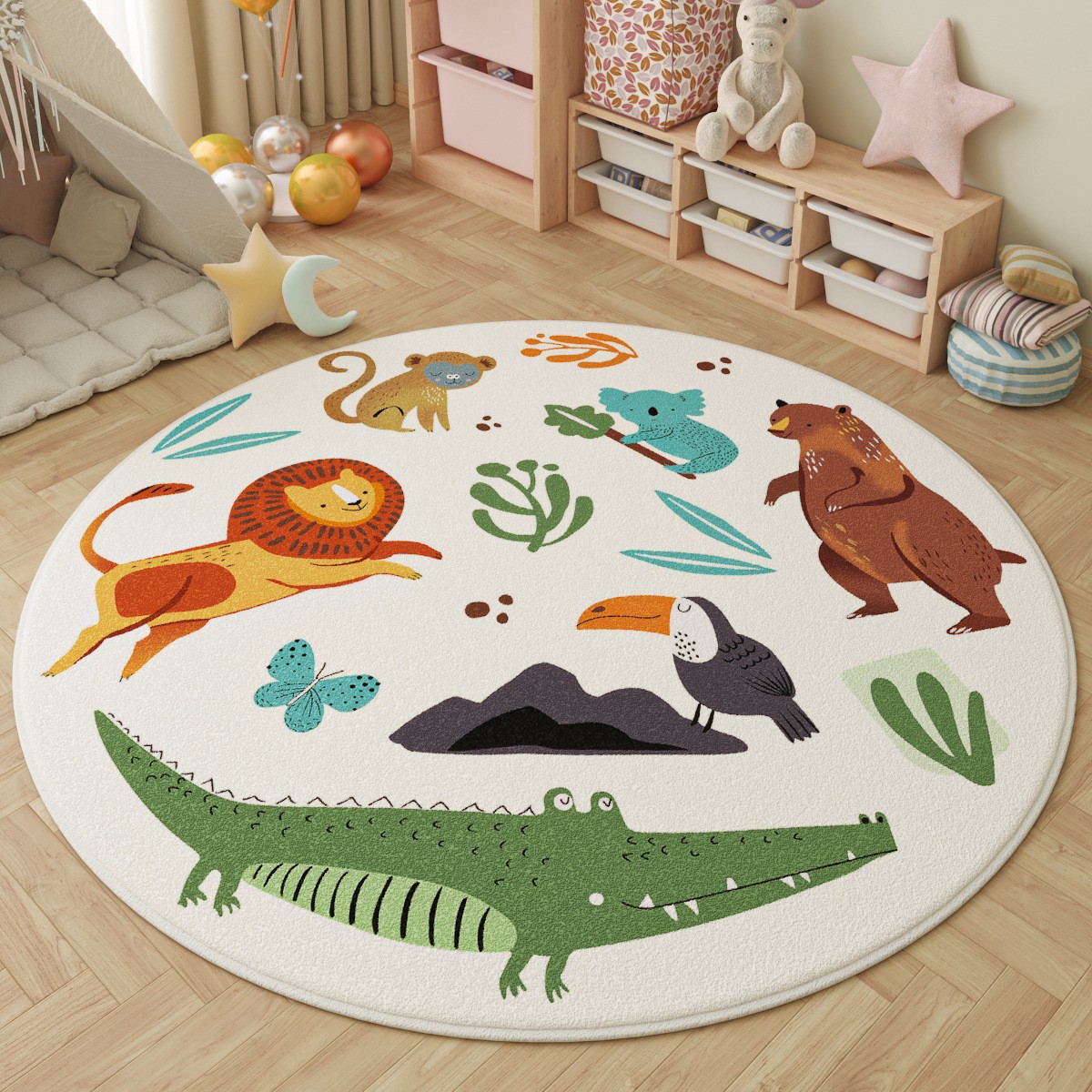 Fun in the Park Kids Round Rug - Outdoor Adventure Kids ulasan dan harga