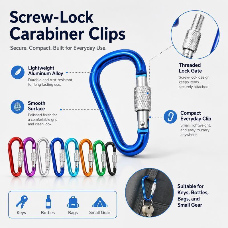 10/20/50/100PCS Carabiner 5# D - Carabiner Locking D ulasan dan harga