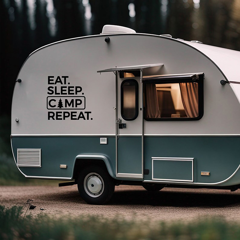Eat Sleep Camp Repeat Decal fo - Outdoor Adventure Quotes ulasan dan harga