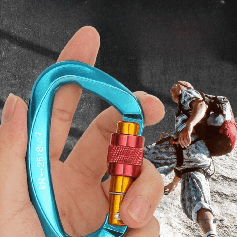 D-shape 25KN Climbing Carabine - Carabiner Locking D ulasan dan harga