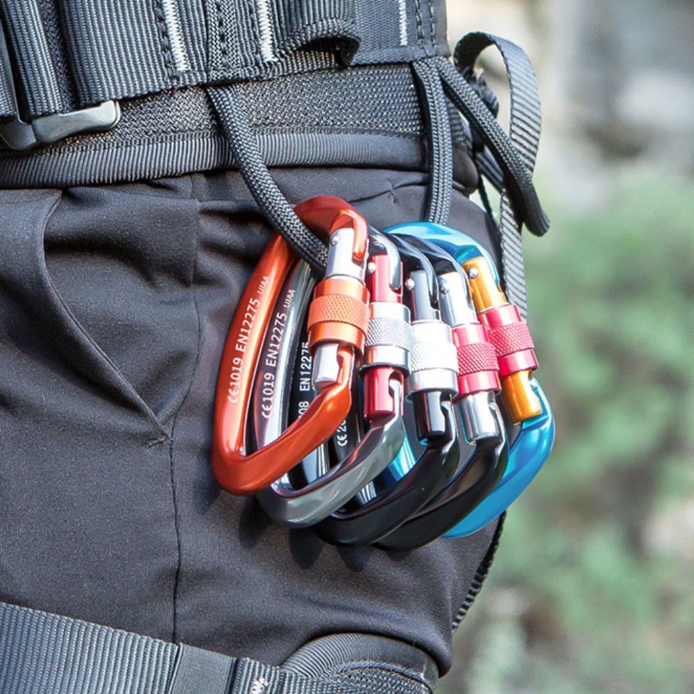 D-shape 25KN Climbing Carabine - Carabiner Locking D ulasan dan harga