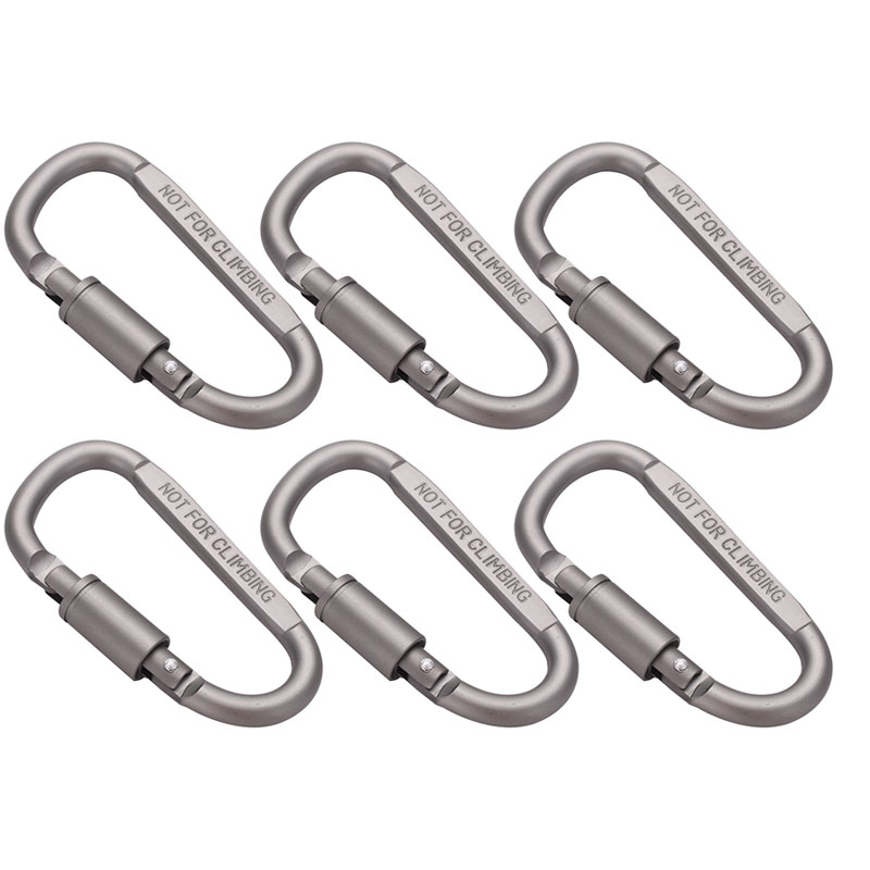 6Pcs Aluminum Carabiner Clip D - Carabiner Locking D ulasan dan harga