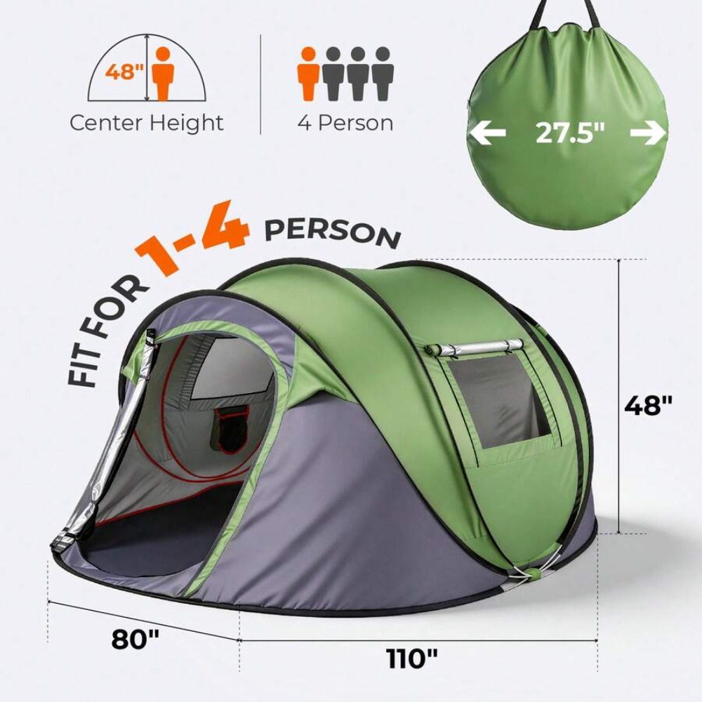 4 Person Pop Up Camping Tent I - Outdoor Adventure Tent ulasan dan harga