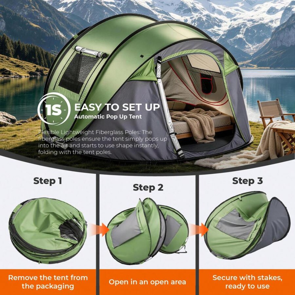 4 Person Pop Up Camping Tent I - Outdoor Adventure Tent ulasan dan harga