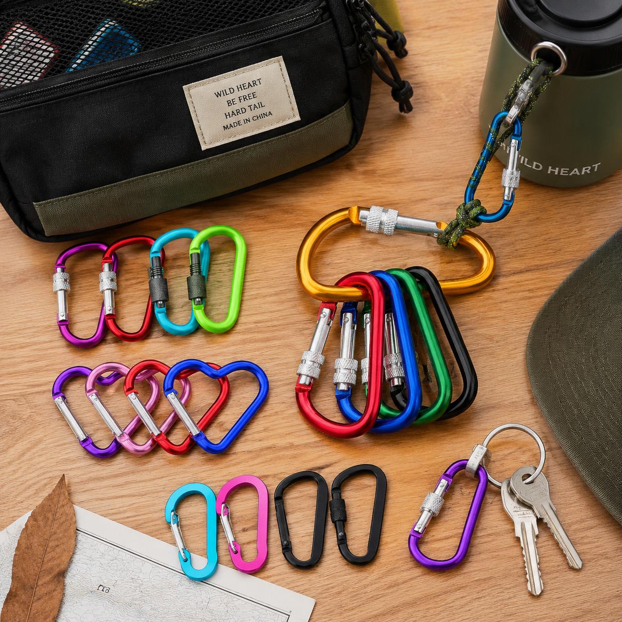 6PCS Carabiner Packs – 5-8cm D - Carabiner Locking D ulasan dan harga