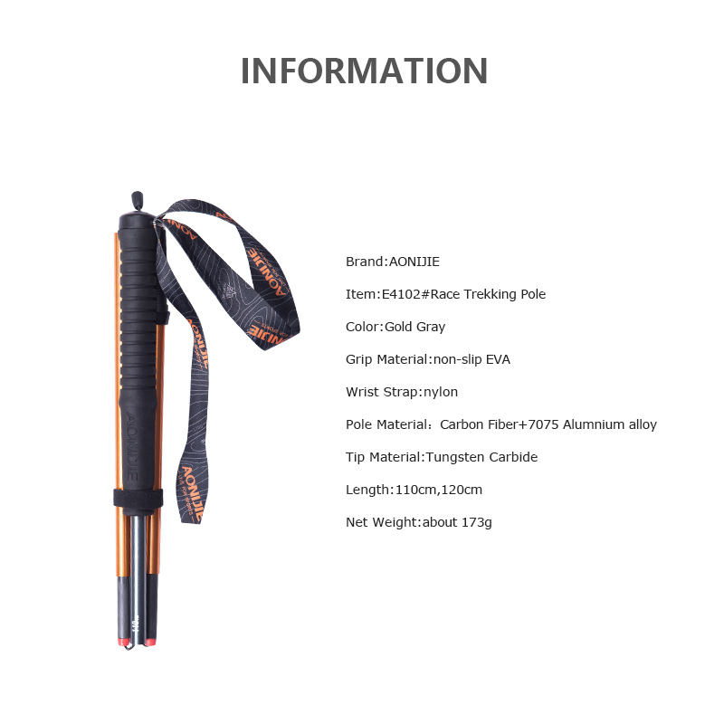 2pcs AONIJIE Z-Pole Folding Ul - Trekking Pole Carbon ulasan dan harga