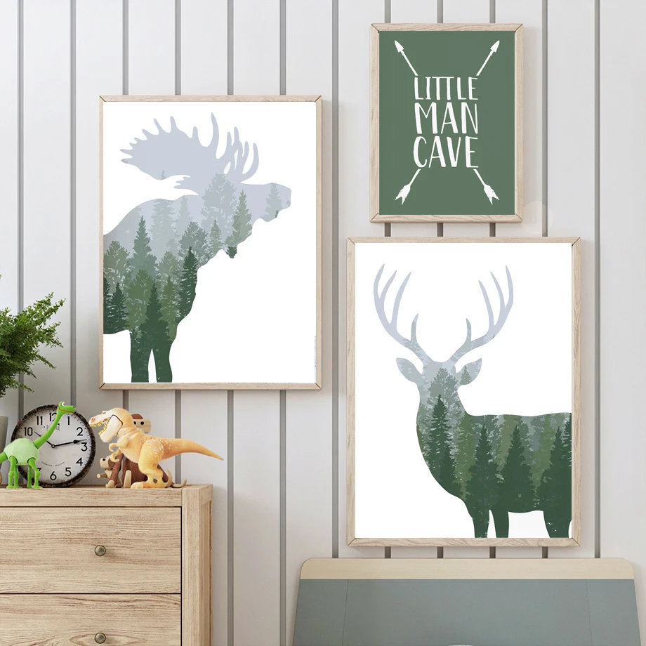 Green Woodland Deer Bear Moose - Outdoor Adventure Quotes ulasan dan harga